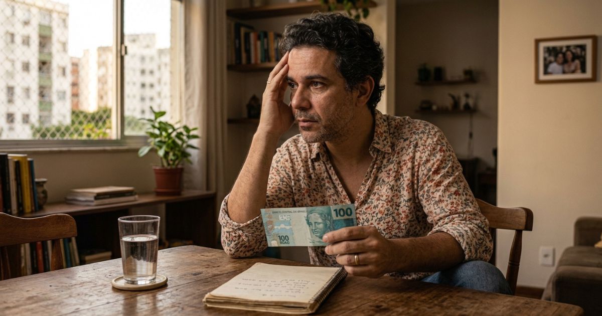 homem pensando em como investir 100 reais por mês