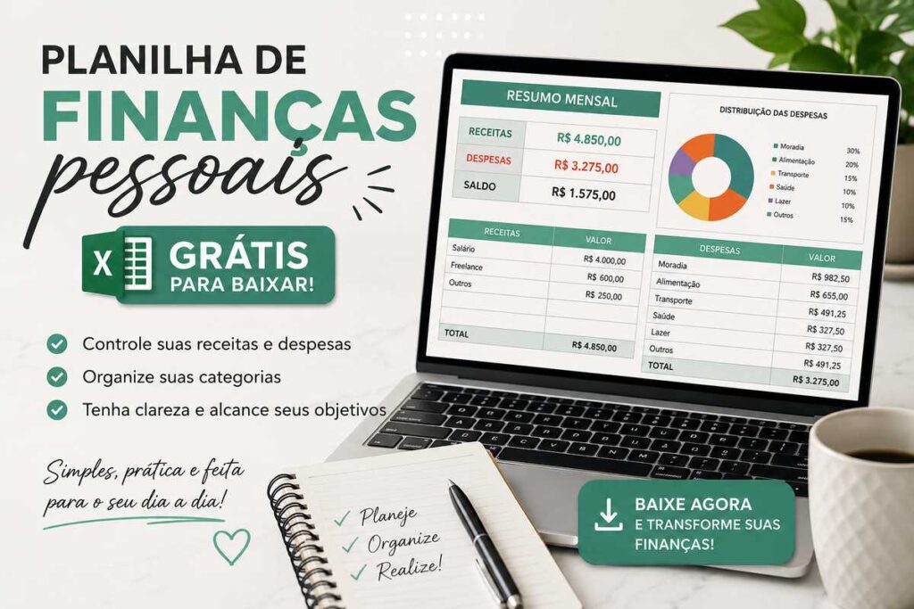 Planilha de organização financeira grátis para download