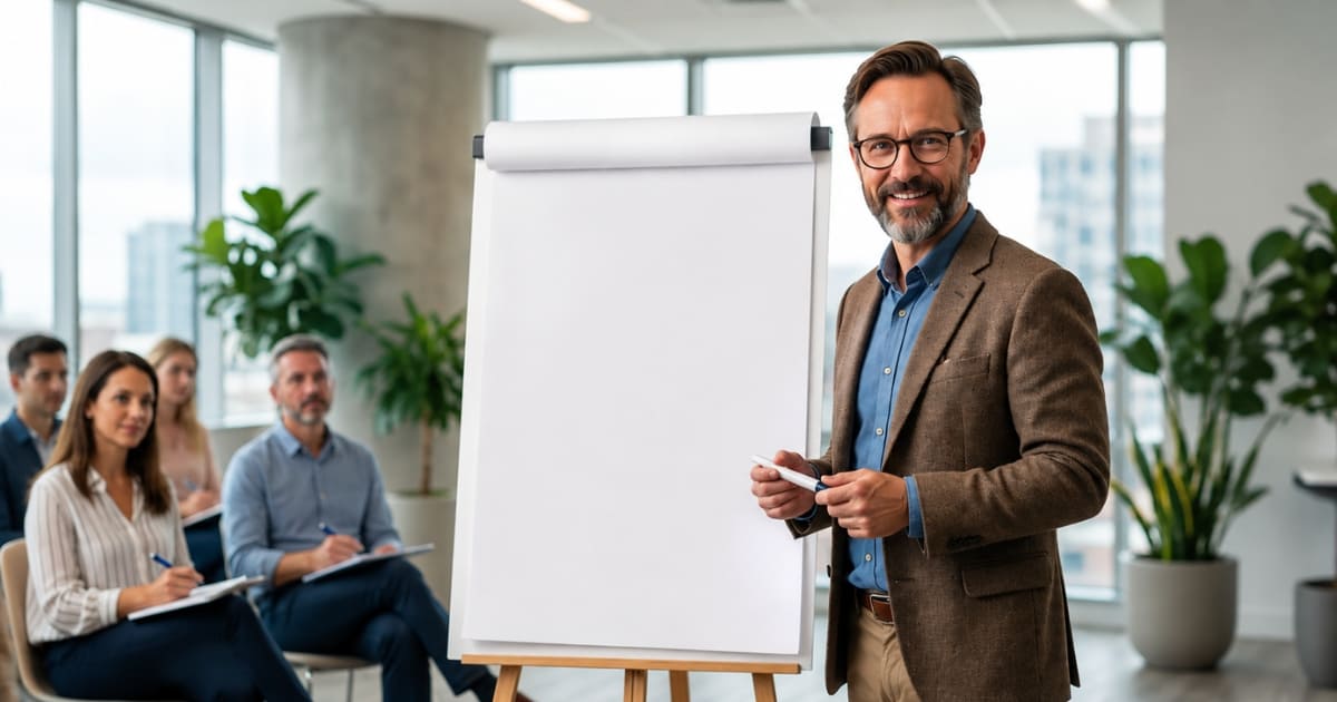 especialista em investimentos dando aula